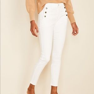 White High Waist Skinny Sailor Jeans - 10 NWT